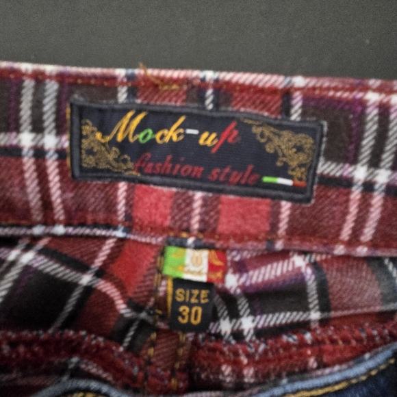 Vintage Mock Up Dark Denim Straight Leg Lined Jeans Size 30 - Picture 11 of 14